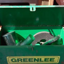 GREENLEE SMALL STORAGE BOX 16"X7"X h:9" W/ MISC ACCESSORIES PARTS