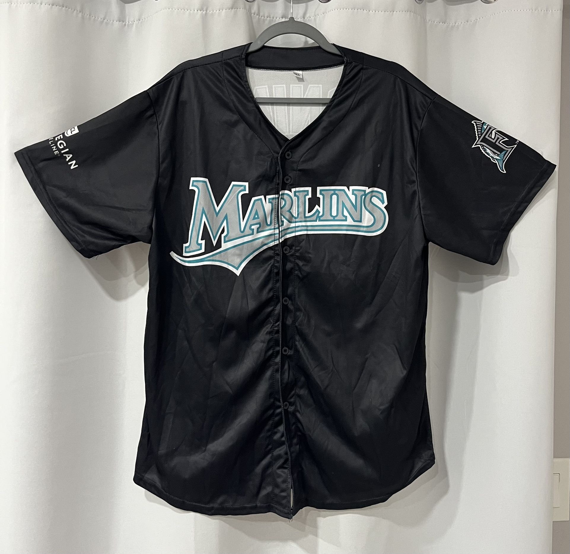 Miami Florida Marlins Jeff Conine Jersey Baseball Throwback 90s Black Size XL