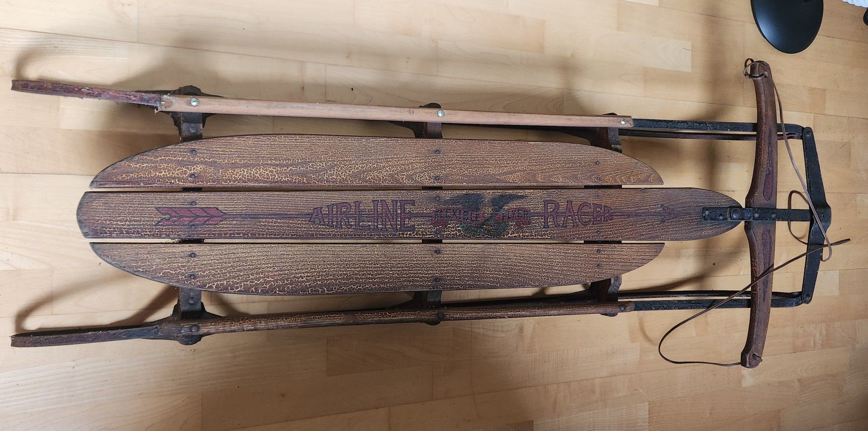 Antique 1935 Flexible Flyer Airline Racer #60 - 5 Feet Long