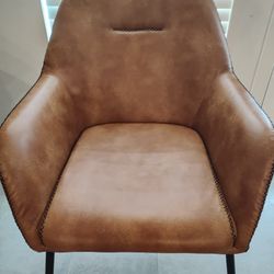 Faux Leather Accent Chair 