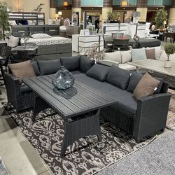 Outdoor Patio Furniture Dining Table Bench Set