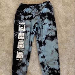Hypland Hunter x Hunter Sweatpants Black Blue Size Medium