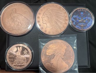 Large Copper Rounds 28 ounces total