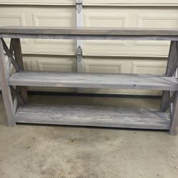 Farmhouse Double Shelf Entryway table or tv stand