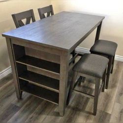 Dark Gray Counter Height Dining Table set