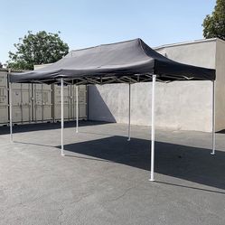 Brand New $185 Heavy-Duty 10x20 ft Popup Canopy Tent Instant Shade w/ Carry Bag Rope Stake, Black/Red 