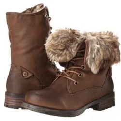 Steve Madden Fur Lined Combat boots Sz 8