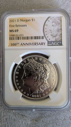 2021- D NGC MS69 Graded Morgan Silver Dollar