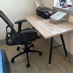 Beige desk and office chair included