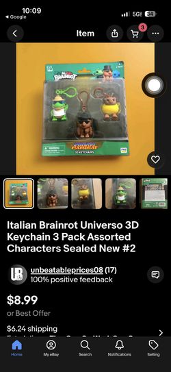 Toy Key Chain Italian Brain rot