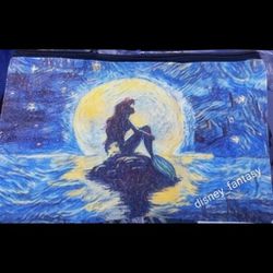 Disney Little Mermaid cosmetic bag Ariel Silhouette Starry Night