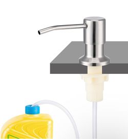 Husfunov Soap Dispenser for Kitchen Sink, Built in Sink Soap Dispenser (Brushed Nickel), Countertop