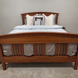 Solid Cherry Queen Size Bed Frame 