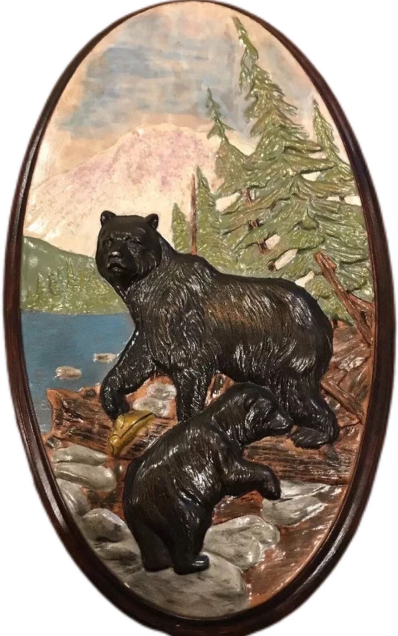 Holland Mold Bear Plaque Bears Wildnerness Decroative Animals Wall Hanging