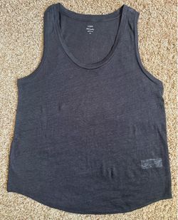 J.Crew 100% Linen Black Scoop Neck Tank Top Women’s XL