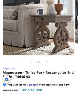 Magnussen Home Bronwyn Alabaster Rectangular End Table
