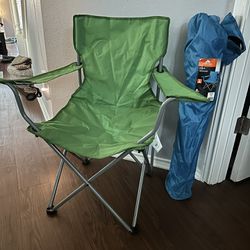 Two Camping Folding Chairs with Cup Holder