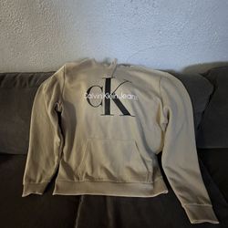 Khaki Calvin Klein Hoodie. Lightly Worn Once!
