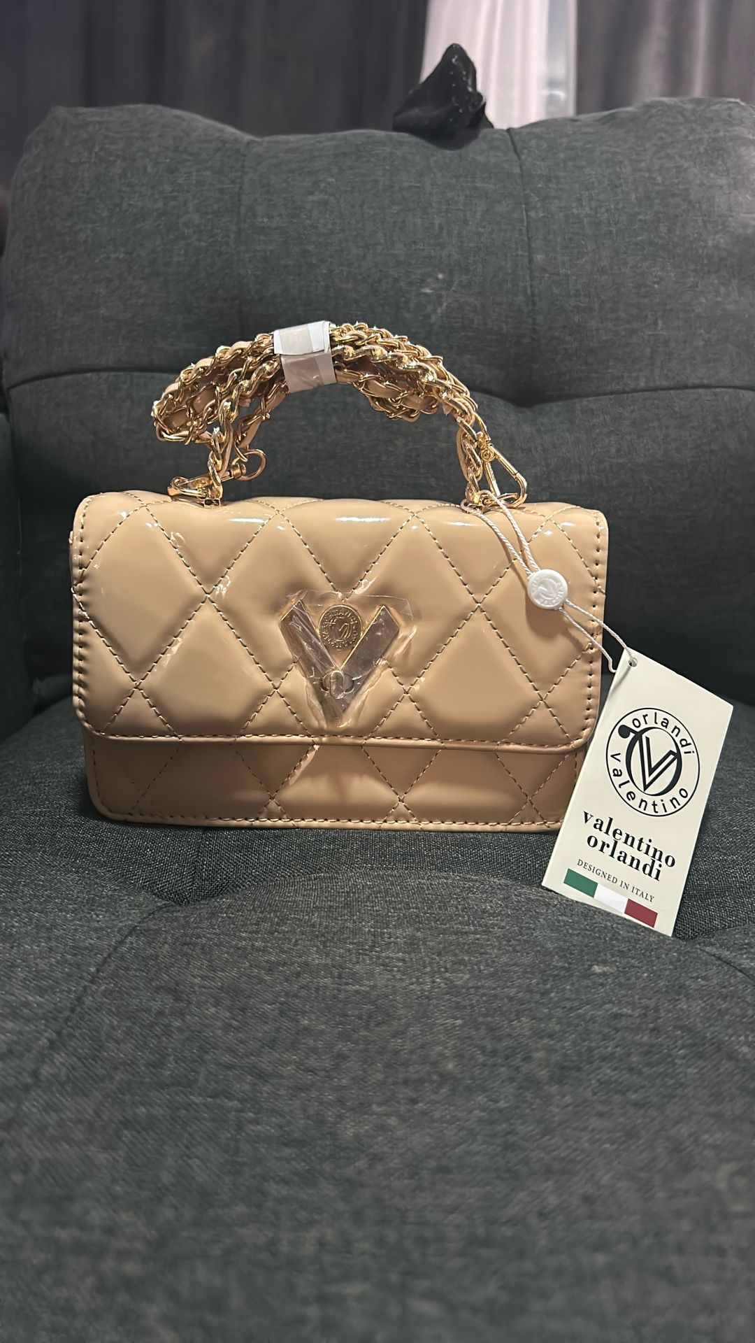 Valentino Orlandi Taupe Purse / Handbag / Shoulder Bag