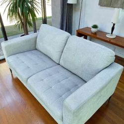 Mid Century Modern Style Sofa Light Blue Couch Excellent Condition- MCM loveseat FREE DELIVERY!