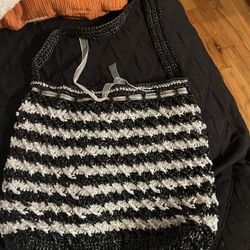 Black And White Hand Made Plastic Bag
