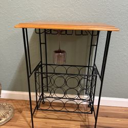 Wine Rack Table with Wood Table Top 