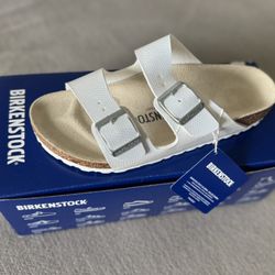 Birkenstock Arizona Birko-Flor Embossed Shiny White - BRAND NEW - US 5-5.5 / EU 36