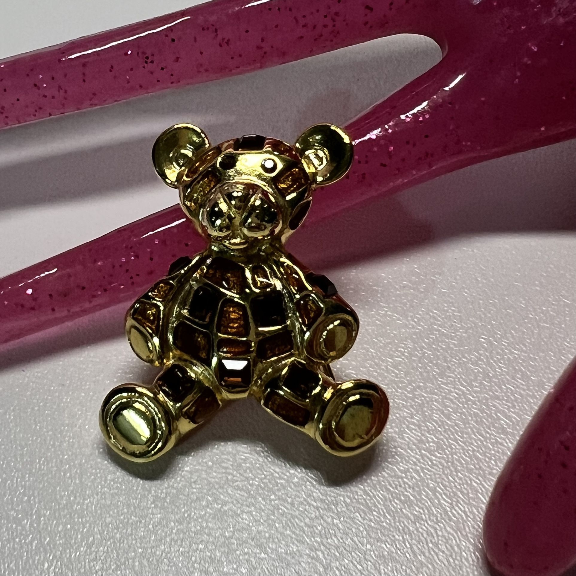 TEDDY BEAR Pin Brooch with Rhinestones Vintage