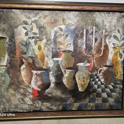 Large Painting, Candelabrum & Vases By Heather Duncan