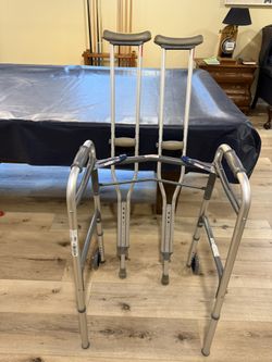 Free - Walker And Crutches Barely Used