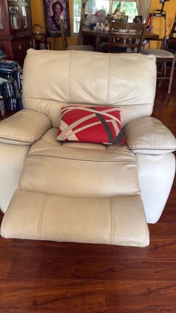 Cream Leather Recliner Chair