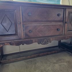 Antique Wooden Sideboard Buffet Cabinet