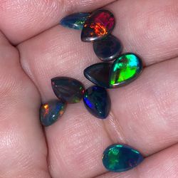 MAKE OFFER -  Natural Black Opal BEST Quality! Excellent play Of Color! Fire And Flash On Point!