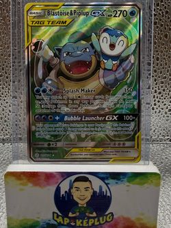 Blastoise & Piplup GX Alt Art 215/236 Cosmic Eclipse Pokémon – NM
