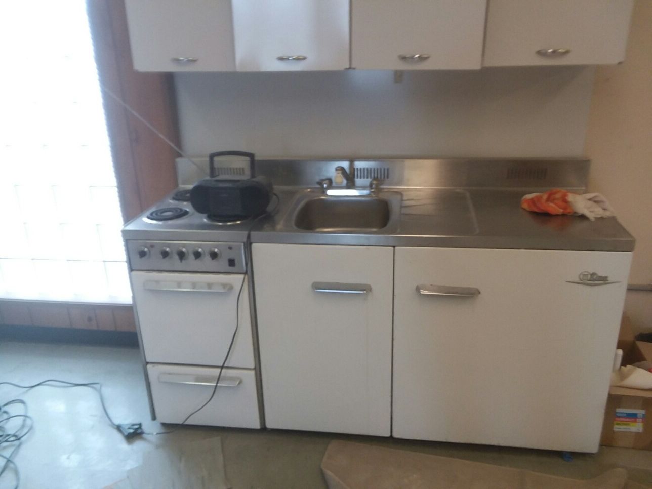 Combination sink stove and refrigerator