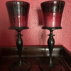 Black And Red Candle Holders