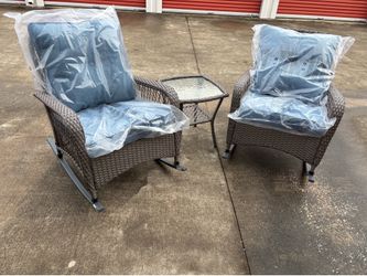 3-Piece Outdoor Rocking Bistro Set – $200
