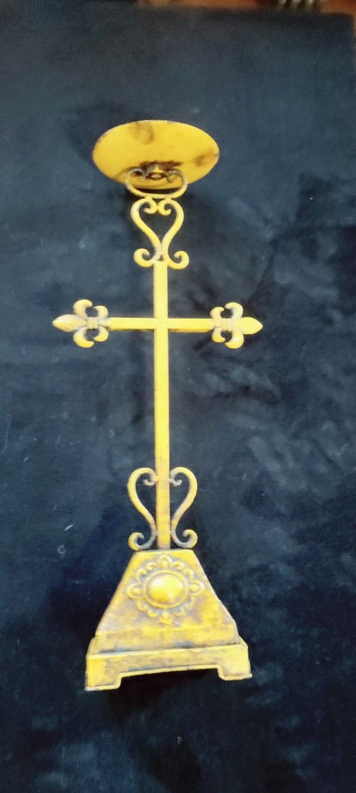 Vintage Candle Stand Cross