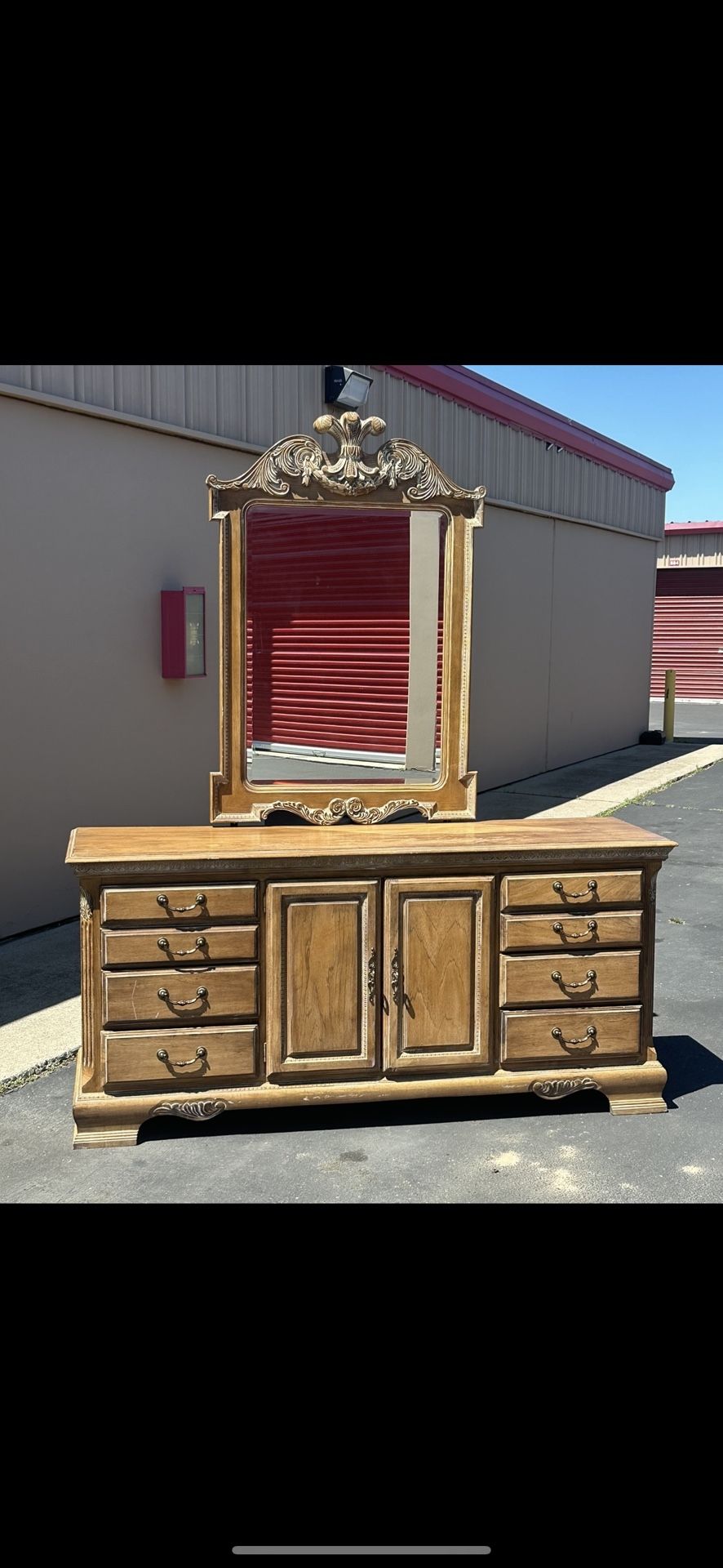 Antique Dresser And Mirror