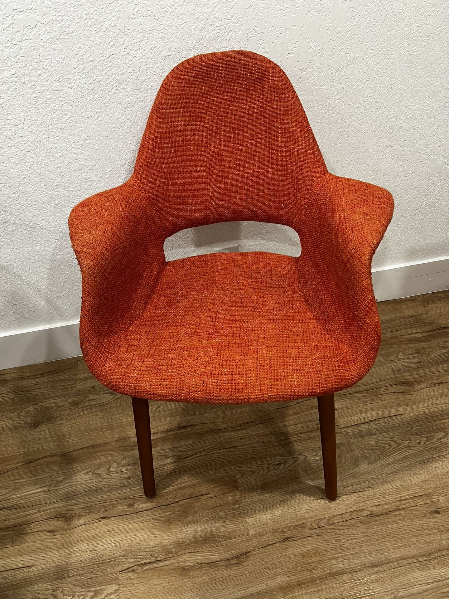Set Of 2 Mid Century Dining Chair Orange