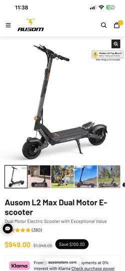 2688 WATTS 47 MPH AUSOM L2 MAX DUAL MOTOR ELECTRIC SCOOTER (Can Be Negotiated)