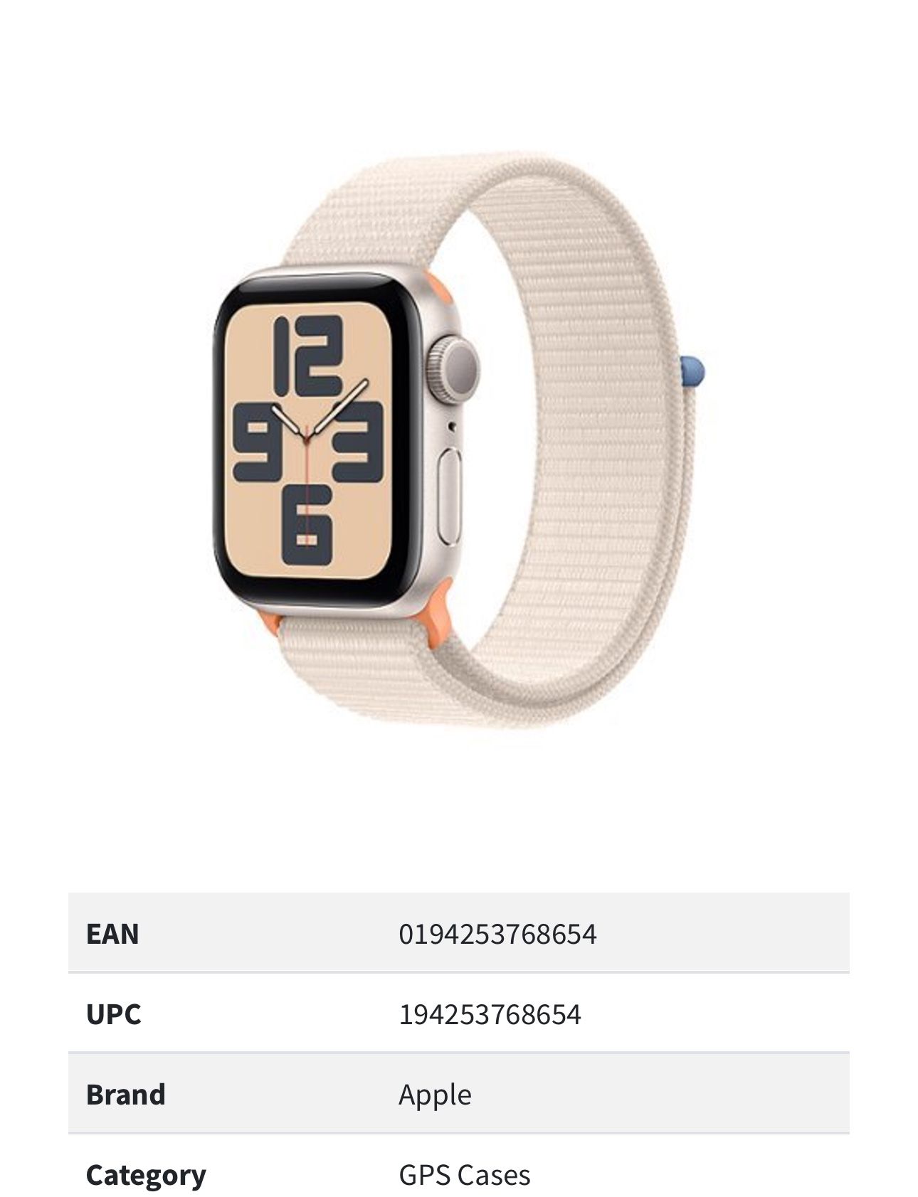 Apple Watch SE (Gen2) 40mm Strarlight SL GPS