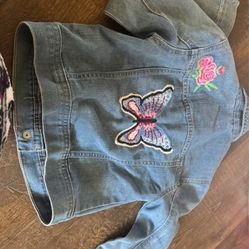 Butterfly Jean Jacket Size 5/6