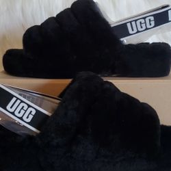 Black Ugg Slides 