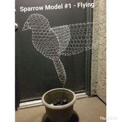 Sparrow Topiary Plant Cage - 24" Flying
