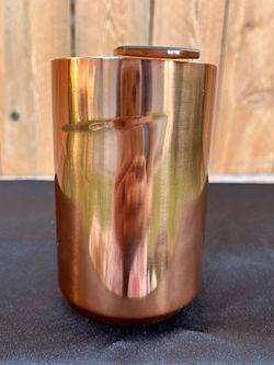 Starbucks Spring 2022 Copper Gold Stainless Steel 16oz Cold Cup Tumbler  Brew Lid 