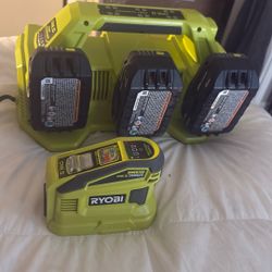 Ryobi batteries and charger