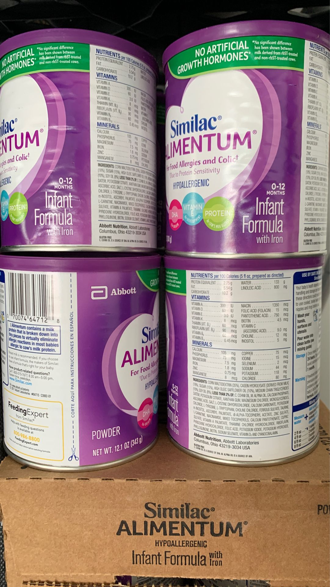 8 cases of Alimentum Formula (48 cans)