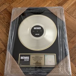 MIMS MOVE RIAA GOLD PLAQUE PRESENTED TO DANIEL "DJ DRASTIC" JOHNSON (RARE)