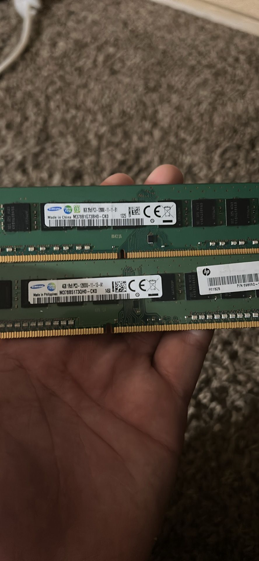 Corsair 8gb ddr3 also selling those other 2 there in total 12 GB ddr3 ram I don't know how much Imk